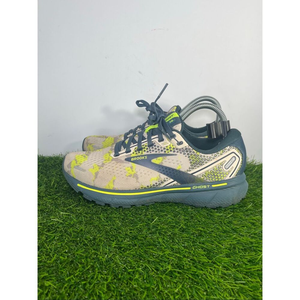 Brooks Ghost 14 Women’s Running Shoes Gray Neon Yellow Size 8 Medium B